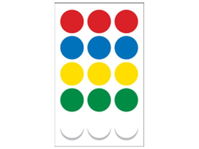 원형스티커 분류라벨 지름25mm 7매입 혼합 300-1