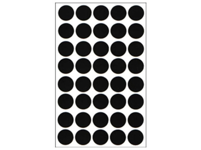 원형스티커 분류라벨 지름16mm 7매입 검정 301BK