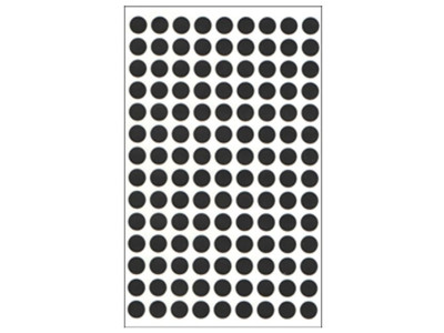 원형스티커 분류라벨 지름8mm 7매입 검정 304BK