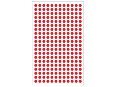 원형스티커 분류라벨 지름5mm 7매입 적색 303-3R