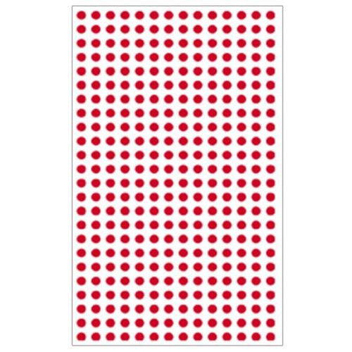원형스티커 분류라벨 지름3mm 6매입 적색 333R