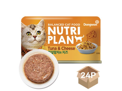 고양이 토핑 캔간식 흰살참치 치즈 160g 24P 통조림