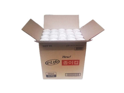 롯데 고급형 종이컵 184ml 50개입 20P BOX 일회용컵