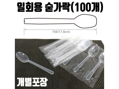 플라스틱 일회용숟가락 1회용 스푼 휴대용수저 PS재질