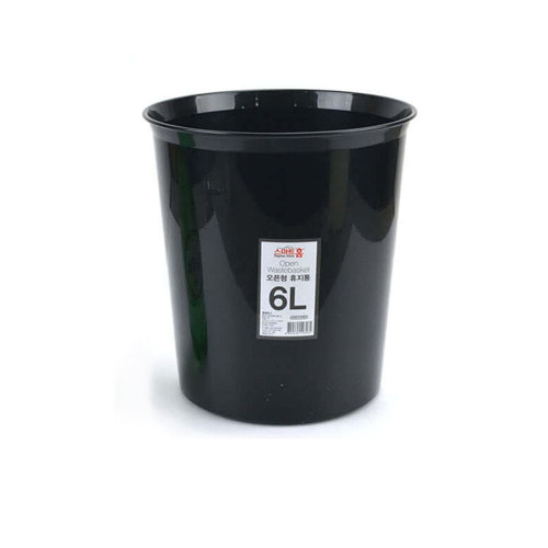 오픈형 휴지통(블랙)-6L