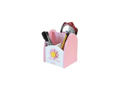 천하 꽃칸막이연필꽂이 pink 3칸 504