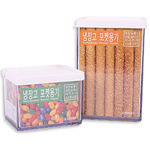 냉장고 포켓용기(3호)400ml1개 850ml1개