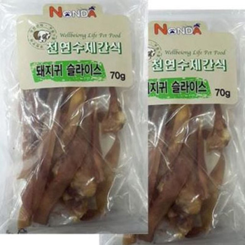 천연수제간식 돼지귀 슬라이스70g
