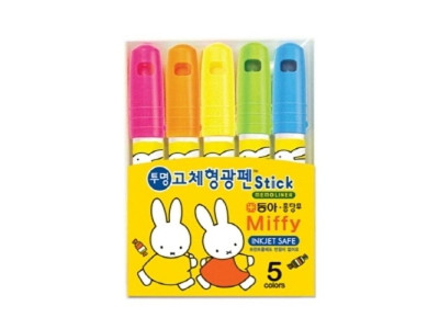 고체 형광펜 5색 사무용품 문구 필기구 형광펜
