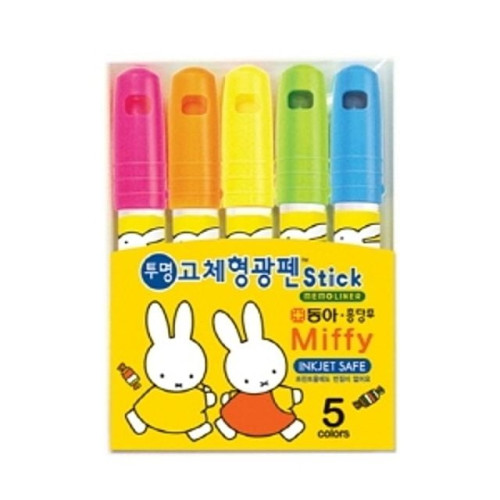 고체 형광펜 5색 사무용품 문구 필기구 형광펜