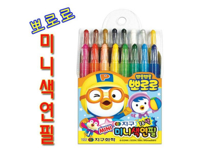 지구화학 뽀로로 미니 색연필 16색