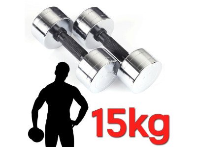 모든A 그립감이 뛰어난 한국산 크롬도금 아령 15kg