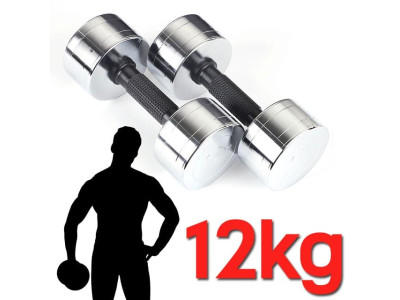 모든A 그립감이 뛰어난 한국산 크롬도금 아령 12kg
