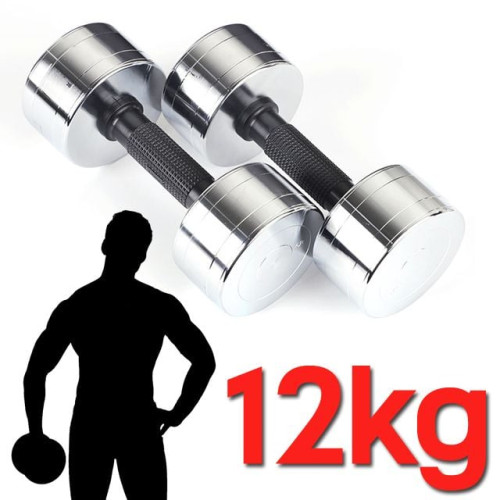 모든A 그립감이 뛰어난 한국산 크롬도금 아령 12kg