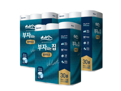 모나리자 부자되는집 벨벳데코 3겹30롤 화장지x3묶음
