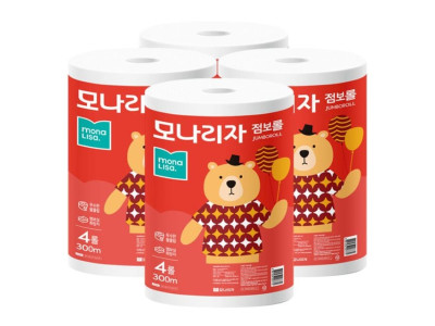 모나리자 녹스 점보롤 화장지 2겹 300m 4롤 4팩