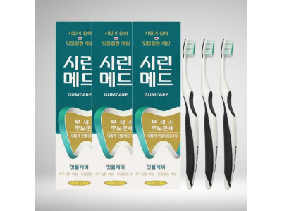 부광약품 시린메드 검케어 치약 125gx3개+칫솔3개