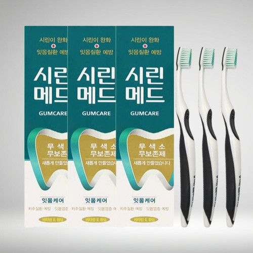 부광약품 시린메드 검케어 치약 125gx3개+칫솔3개