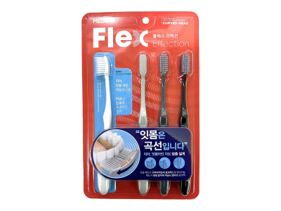 메디안 플렉스 이펙션 곡선 미세모 칫솔 4개입