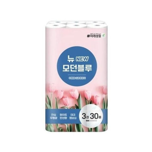 미래생활 뉴 모던블루 엠보싱 화장지 롤휴지 3겹 30롤
