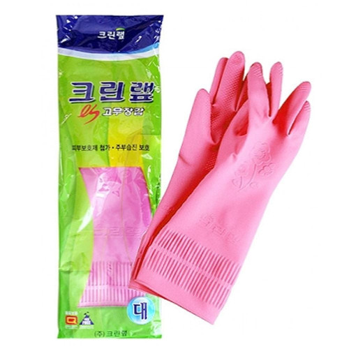 크린랩 분홍 고무장갑 대 1P 주방 김장 흘러내림방지