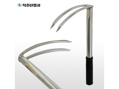 덕진 일체형 (두발괭이) 잡초제거 곡괭이 텃밭 농기구