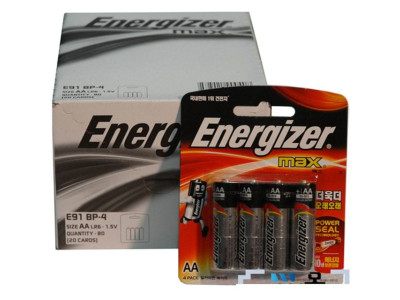 에너자이저 맥스 AA 4 건전지 (1.5V) 80알(20카드)