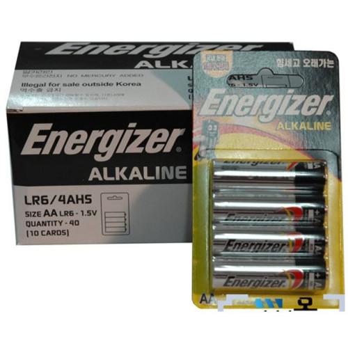 에너자이저알카라인 AA 4 건전지 (1.5V) 40알(10카드)