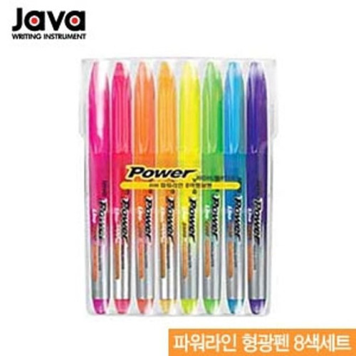 자바  파워라인형광펜 8색세트 (Set)5-12 형광펜 10개묶음