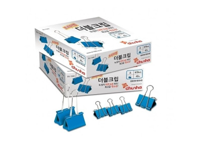 프리미엄 더블크립 파랑_대 40mm_24개_BU-4024