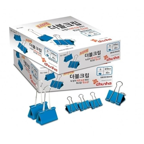 프리미엄 더블크립 파랑_대 40mm_24개_BU-4024