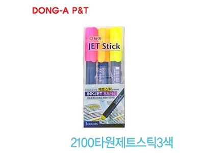 타원제트스틱3색  (Set)4-7 제트스틱 고체형광펜 타원 형광펜 필기구
