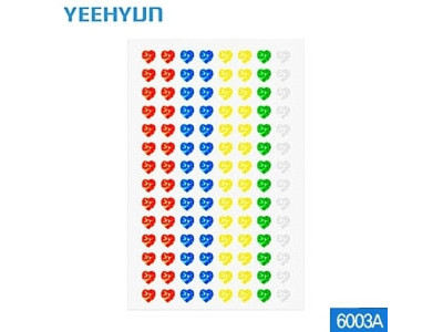 홀로그램라벨(견출지)  6003A하트(15개묶음)  홀로그램견출지 사무 문구 정리 스티커 폼텍 예현라벨 한솔 폼텍
