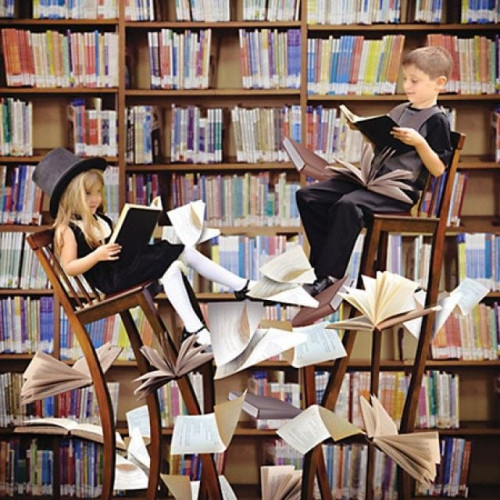 500조각 직소퍼즐 - 독서에 몰두한 두 어린이