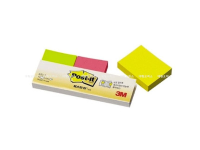3M 포스트잇 653_51x38mm 형광3색 핑크.레몬.라임