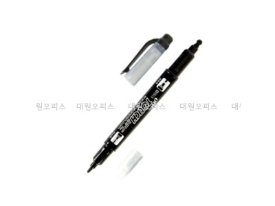 동아 원터치 양면 컴퓨터용 싸인펜 (낱개)-둥근닙