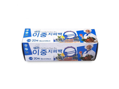 20매 이중지퍼백 비닐팩 지퍼비닐 18x20 지퍼팩 이중지퍼