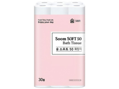 천연펄프 엠보싱 화장지 롤화장지 2겹 50m 30롤