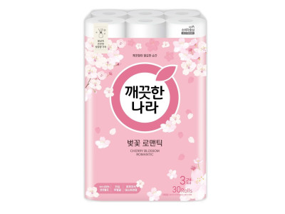 깨끗한나라)3겹데코벚꽃로맨틱화장지(27Mx30롤)