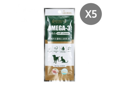 강아지 오메가3 영양 간식 32g 5P 소프트츄 스틱