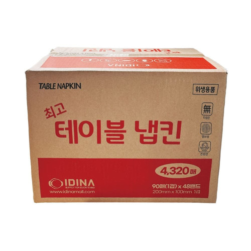 업소용 음식점 냅킨 이디나 최고 테이블 냅킨 4320매