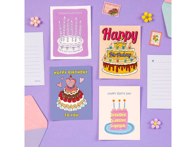 생일 축하 벌스데이 메시지 카드 11종 1세트 초대장