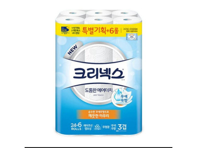 크리넥스 휴지 에어 터치 3겹 30롤 화장지