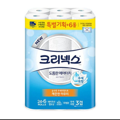 크리넥스 휴지 에어 터치 3겹 30롤 화장지