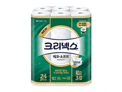 크리넥스 휴지 데코 소프트 3겹 24롤 화장지