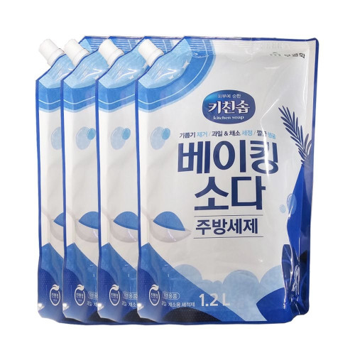 무궁화 키친솝 베이킹소다 주방세제 1.2Lx4개