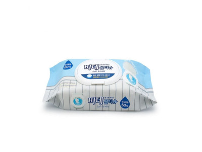 비데 물티슈 60매 캡형 화장실용 플러셔블 휴지