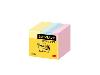 포스트잇 4색 메모지 노트 알뜰팩 653-5A (51mmx38mm)