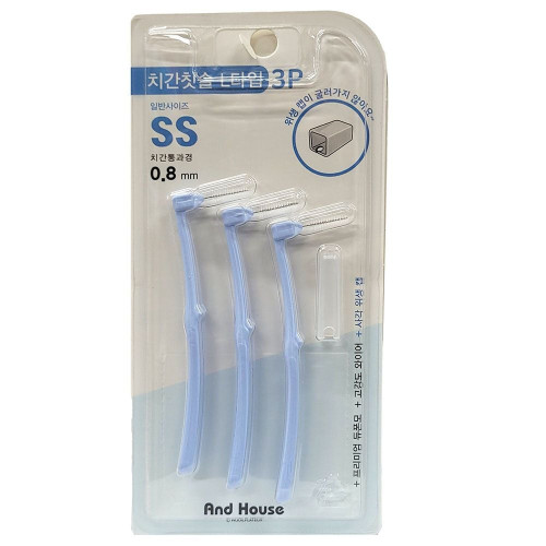 교정기틈새 임플란트주변 치간칫솔 L타임 SS 0.8mm 3P