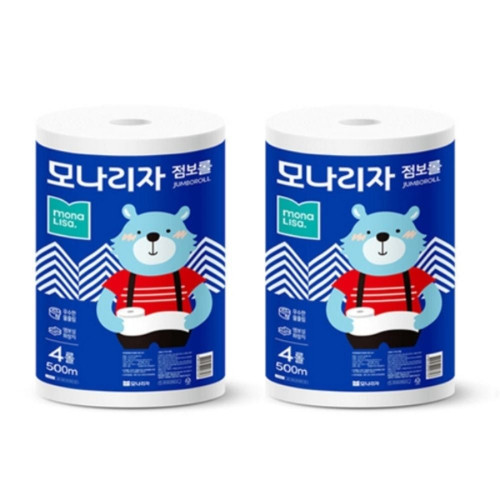 모나리자 점보롤 500m 4롤 x 2팩 업소용화장지